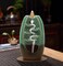 Backflow Incense Burner, Ceramic Waterfall Incense Burner Holder with 120 Incense Cones and 30 Incense Sticks Incense Fountain Smoke Waterfall for Meditation Zen Spiritual Room Home Decor, Cyan